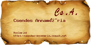 Csendes Annamária névjegykártya